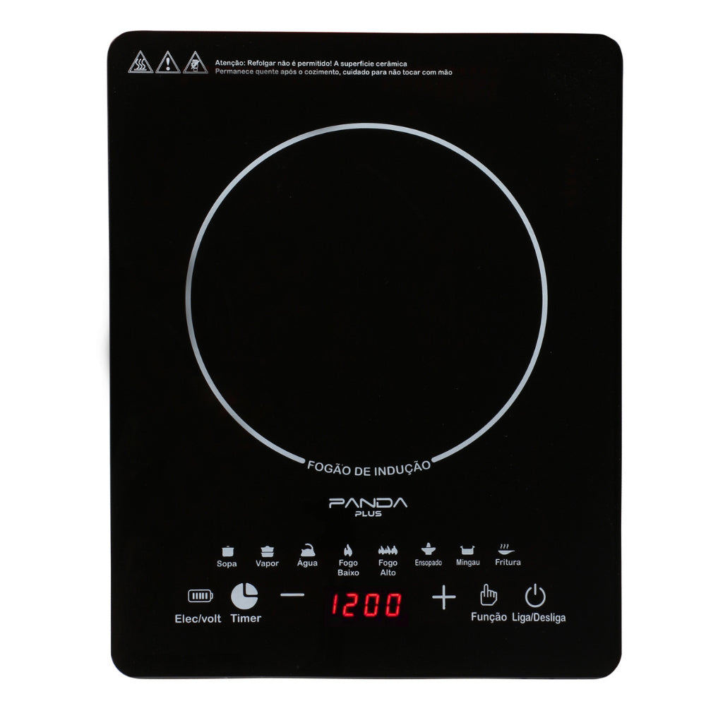 Cooktop de Indução Portátil Panda Plus 1 Boca Gourmet 1800W Compacto e Elegante 110V